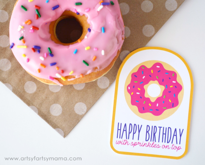 Donut Birthday Printable Gift Tag