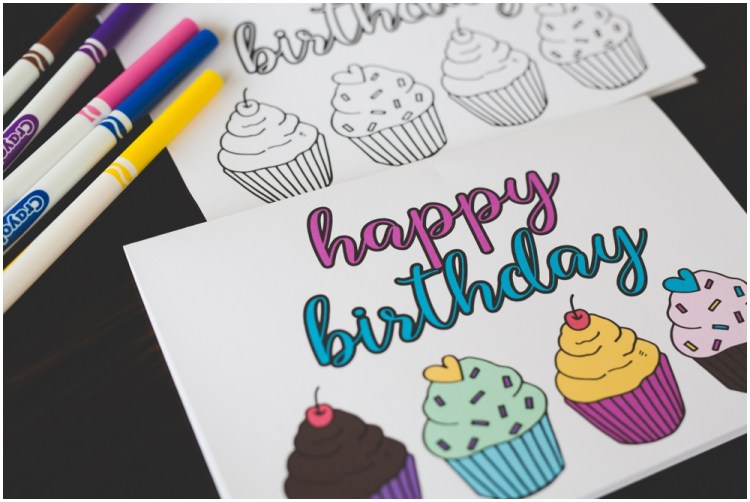 Happy Birthday Cupcake Printable Card