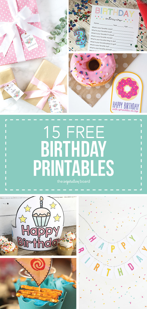 15 Free Birthday Printables Vertical Collage