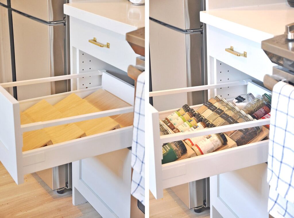 DIY spice drawer organizer