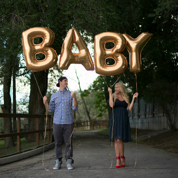 Pregnancy Announcement with Balloons