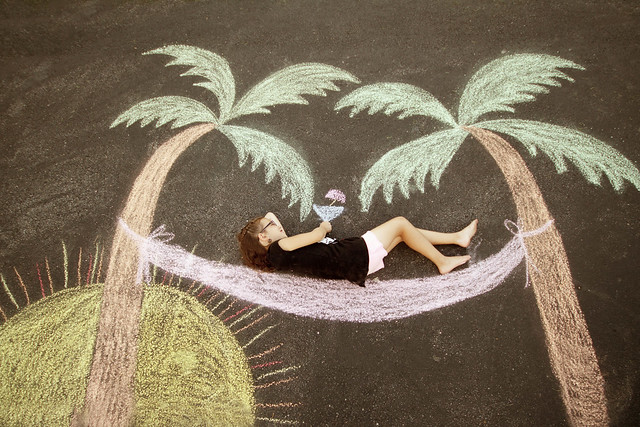 Hammock in Palm Trees Chalk Design