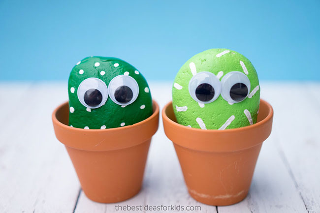 DIY Cactus Rocks Craft for Kids