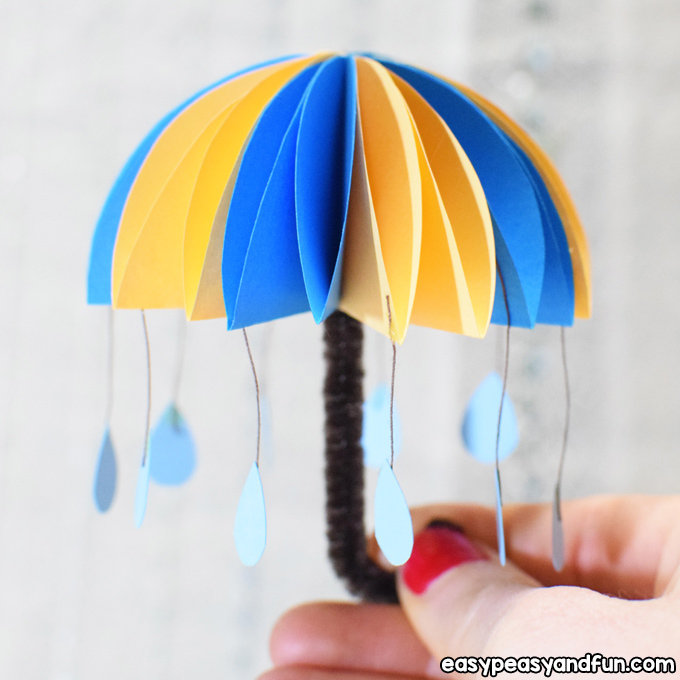 Paper Umbrella Craft for Kids