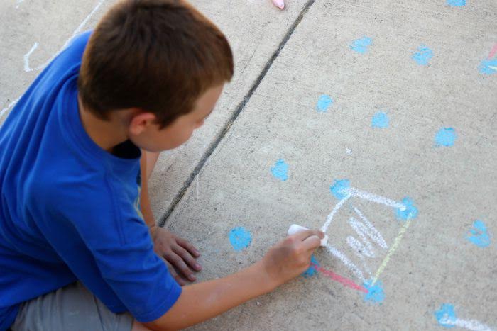 Dots and Boxes Chalk Game