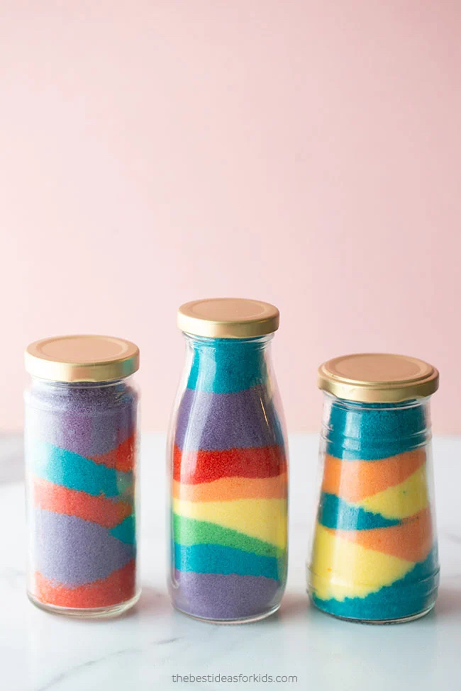 Rainbow Colored Salt Craft for Kids