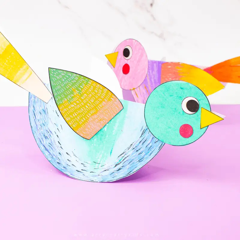 Rocking Paper Bird Craft for Kids