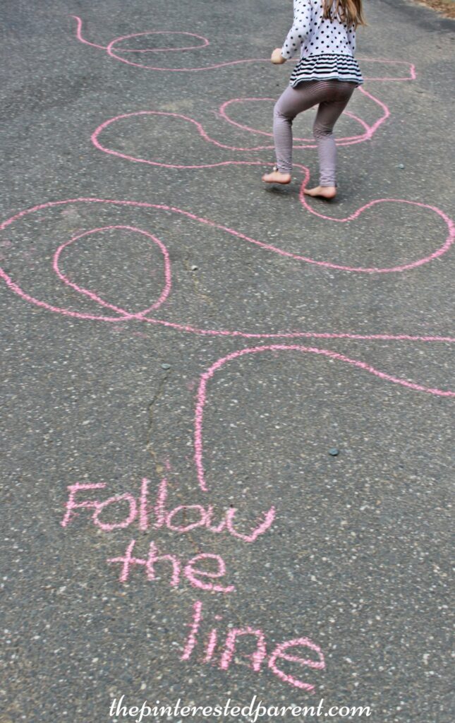 Follow the Line Chalk Game