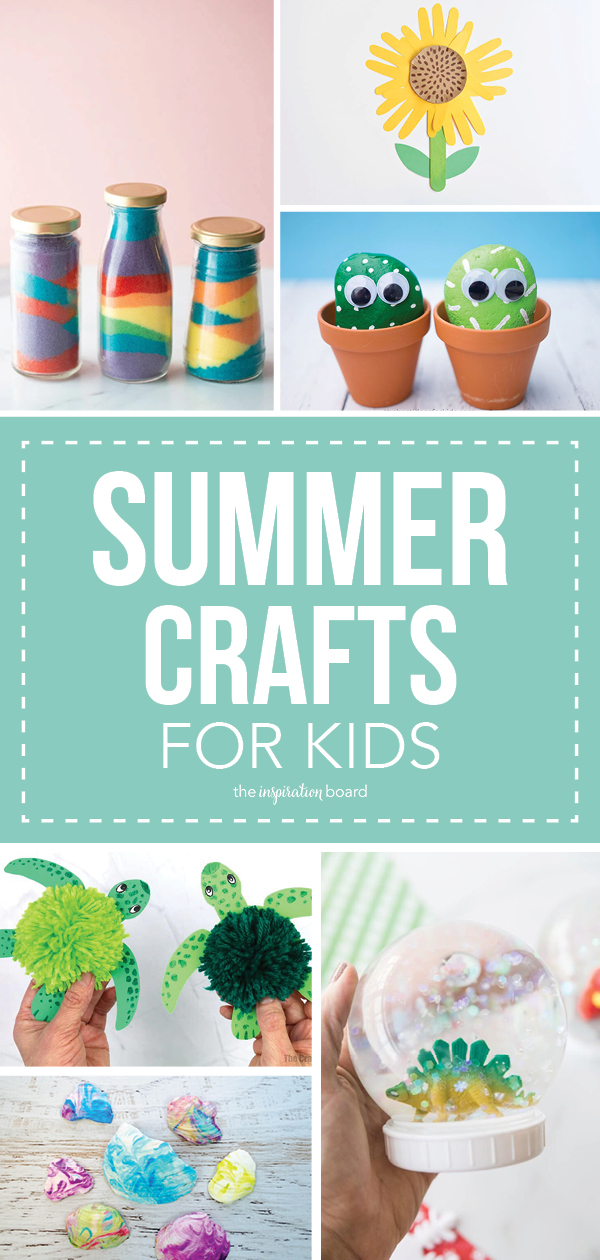 Summer Crafts for Kids Vertical Collage