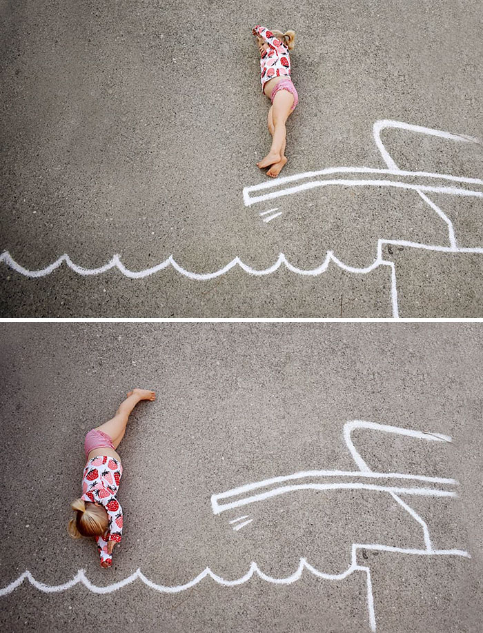 Diving Board Chalk Art