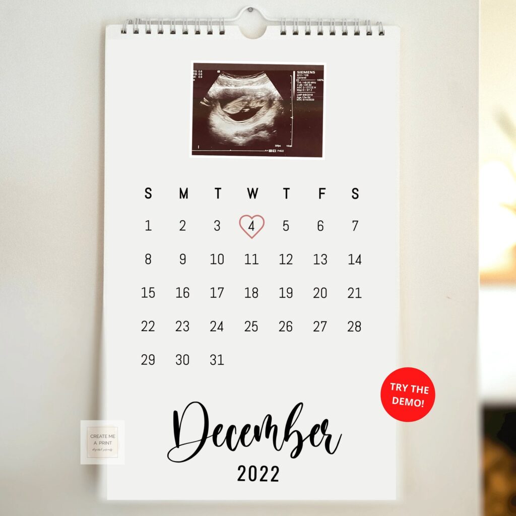 Calendar Pregnancy Announcement