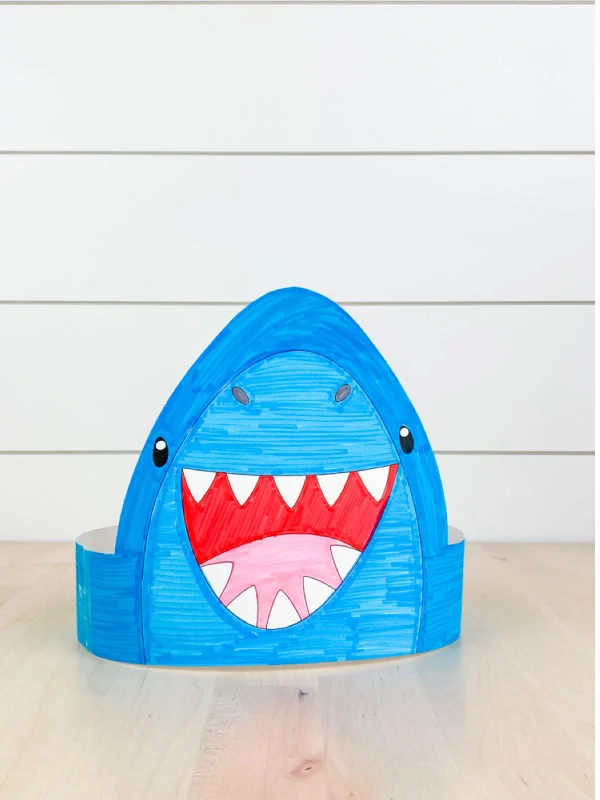 Paper Shark Craft {Free Craft Template} • In the Bag Kids' Crafts