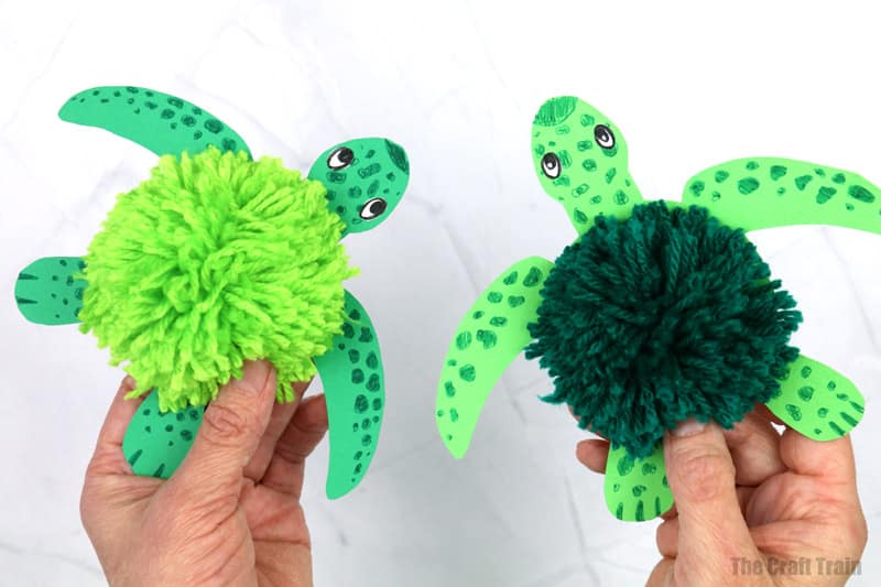 Pom Pom Yarn Turtle Craft for Kids