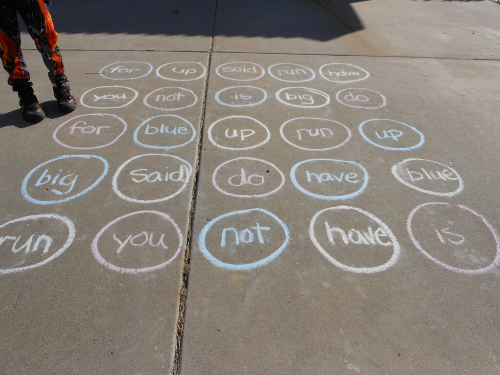 Sight Word Twister Chalk Game