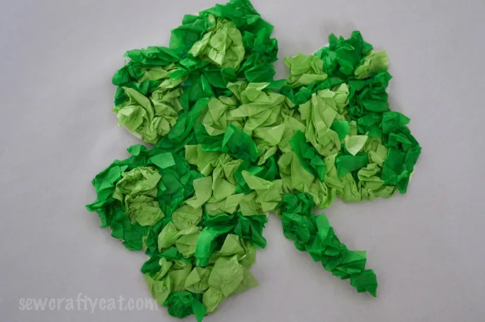 Lucky Shamrock Tissue Paper Craft