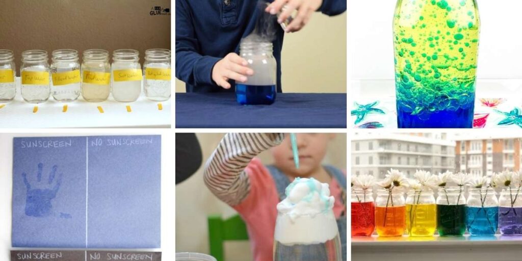 Collage of kid's science experiments