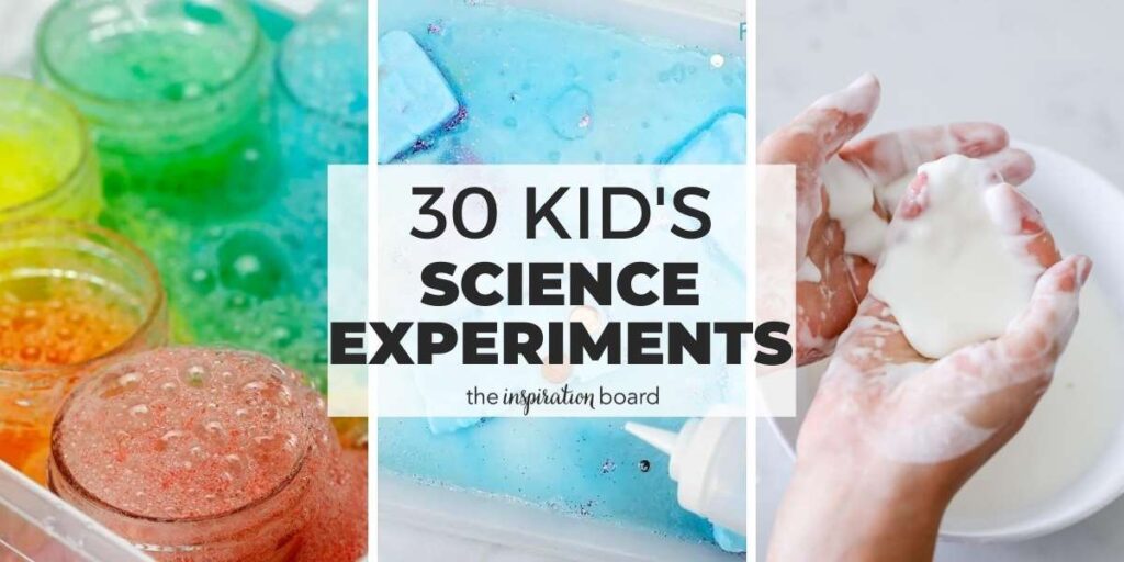 Kid's science experiments collage.