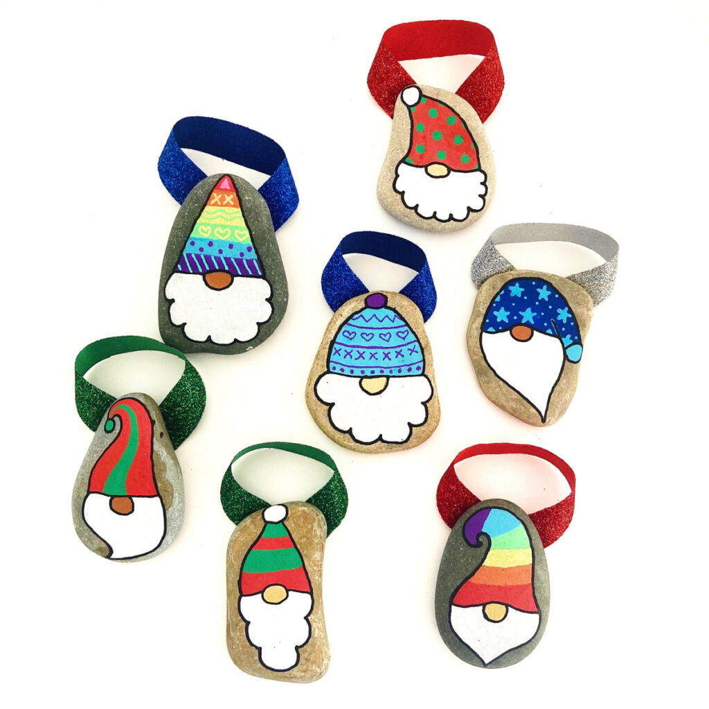 Painted Rock Ideas- Christmas Gnomes