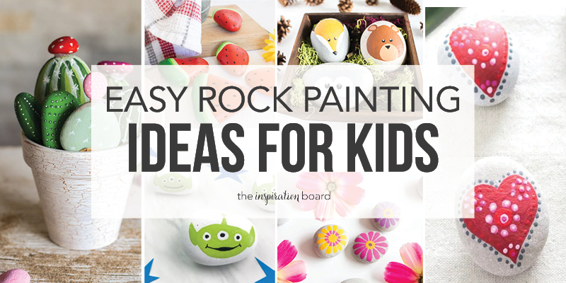 Easy Rock Painting Ideas for Kids- Horizontal Collage