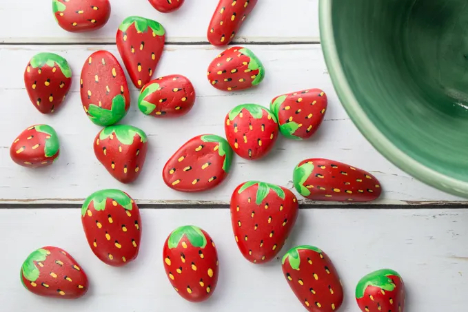 Painted Rocks- Strawberries