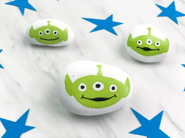 Painted Rock Ideas- Toy Story Aliens