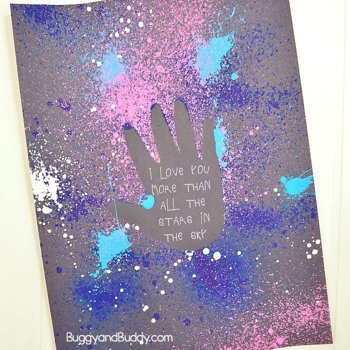 Fun Indoor Activities for Kids at Home...fantastic ideas to help keep your little ones busy all afternoon. Creative and fun activities that everyone will love. Galaxy Hand Print