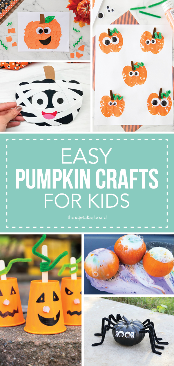 Easy Pumpkin Crafts for Kids Vertical Collage