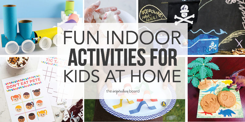 Fun Indoor Activities for Kids at Home...fantastic ideas to help keep your little ones busy all afternoon. Creative and fun activities that everyone will love. Fun Indoor Activities for Kids at Home Horizontal Collage