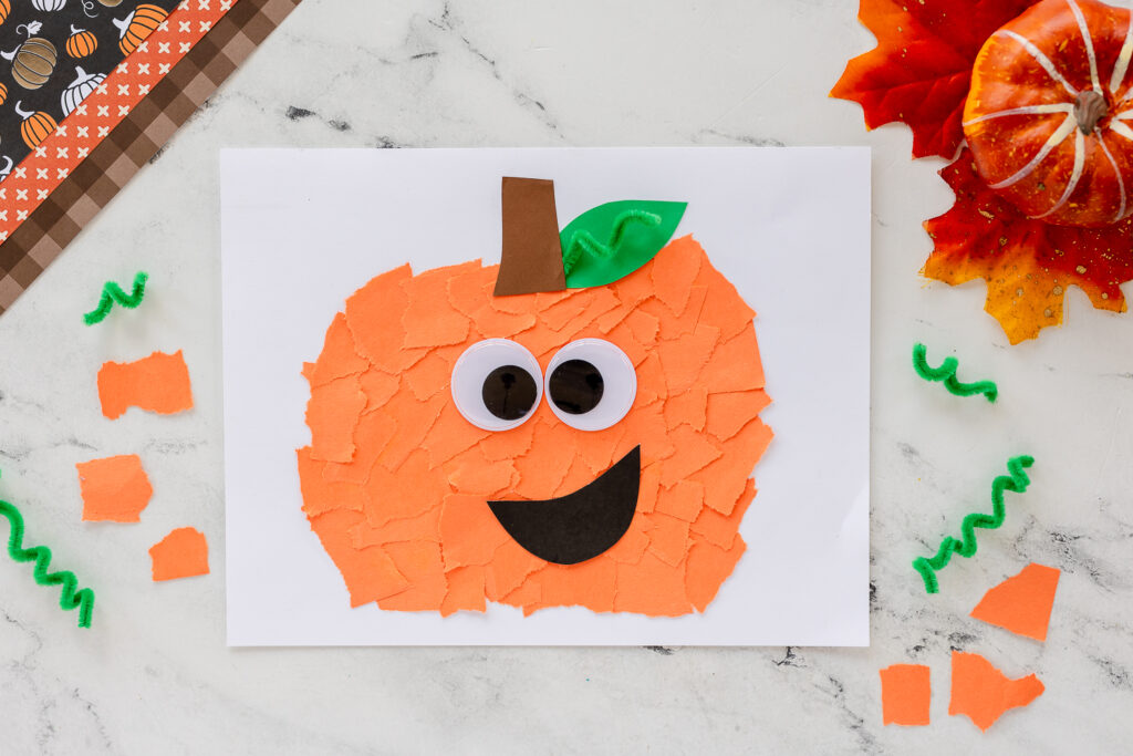 Torn Paper Pumpkin Craft