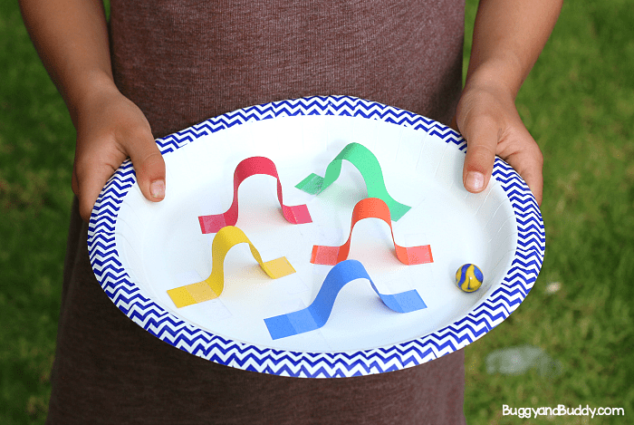 Marble Maze on Paper Plate