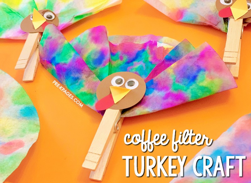 Colorful Coffee filter Turkey Craft