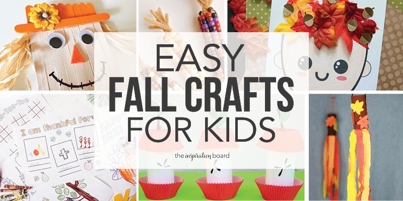 Easy Fall Crafts for Kids Horizontal Collage