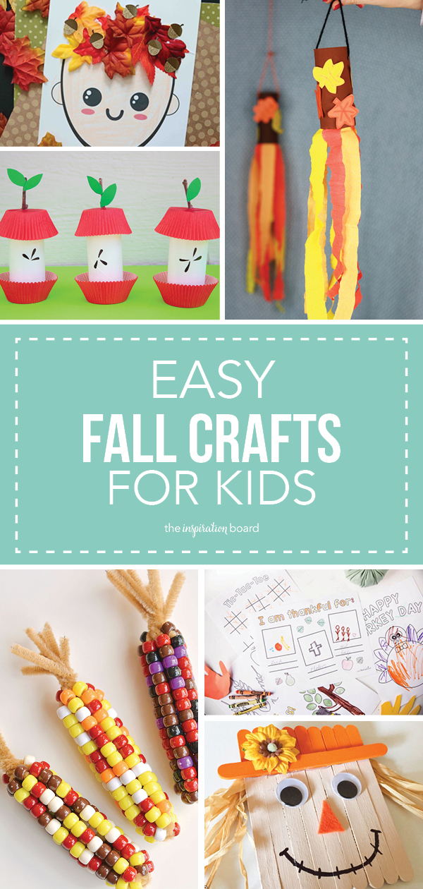 Easy Fall Crafts for Kids Vertical Collage