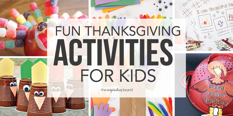 Fun Thanksgiving Activities for Kids Horizontal Collage