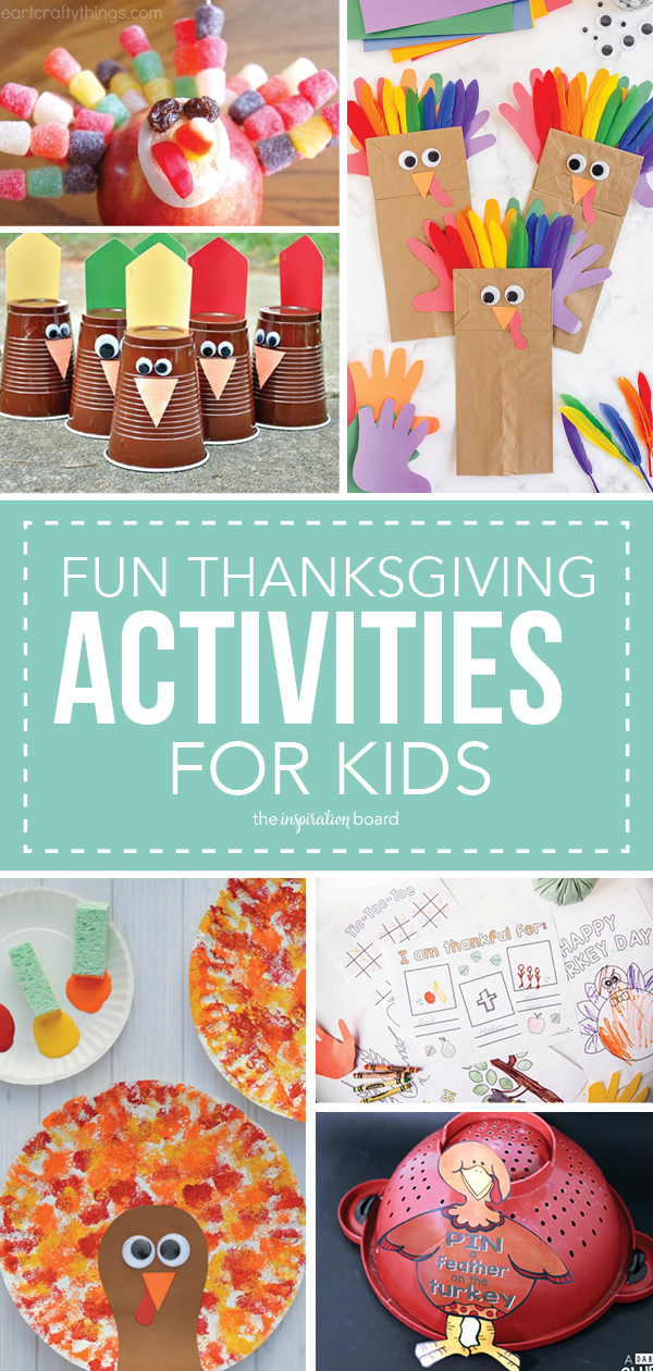 Fun Thanksgiving Activities for Kids Vertical Collage