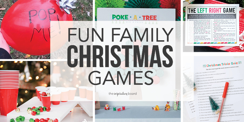 Fun Family Christmas Games Horizontal Collage