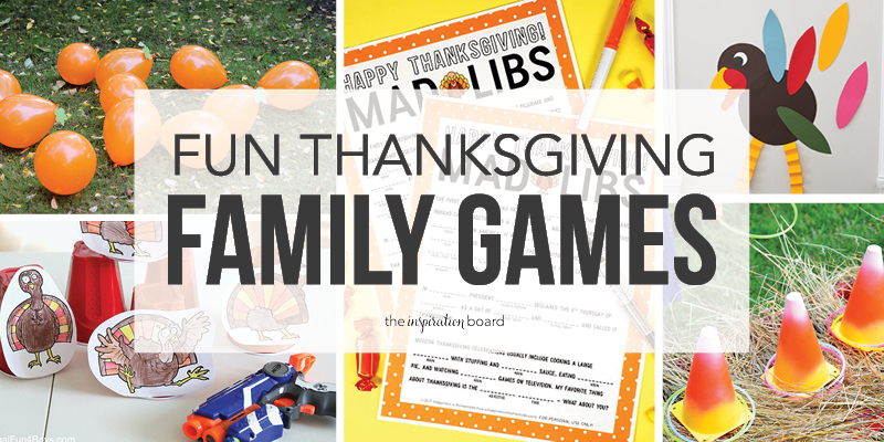 Fun Thanksgiving Family Games Horizontal Collage