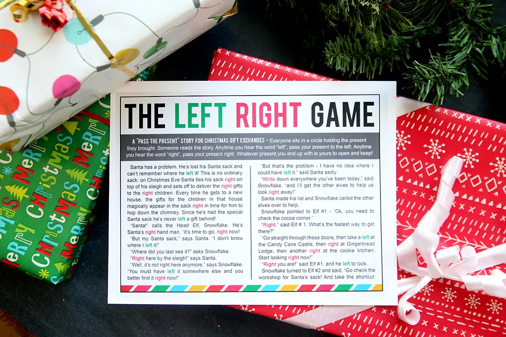 The Left Right Christmas Game