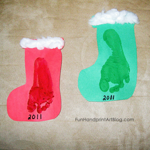Footprint Christmas Stockings for Kids