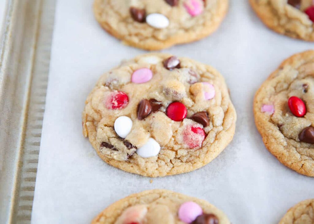 Valentines M&M Cookies