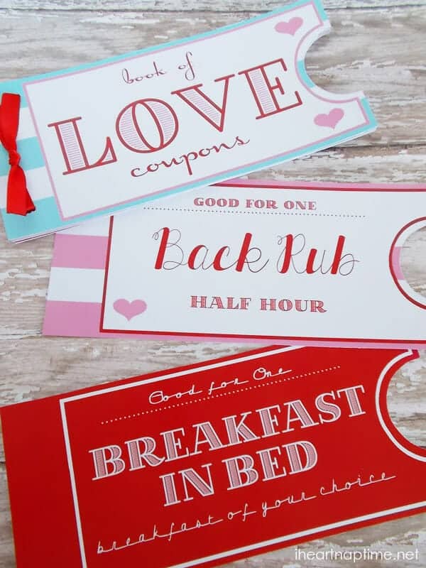 Printable Romantic Love Coupons INSTANT DOWNLOAD, Valentines Day