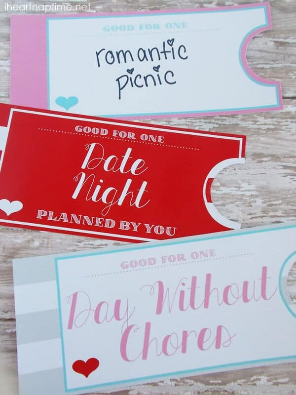 35 DIY Printable Love Coupons Book Perfect Anniversary or