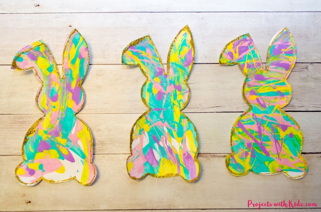 Process Art Scrape Painting Easter Bunny