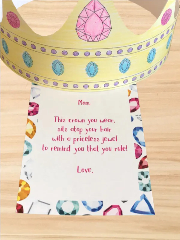Mother's day crown and note