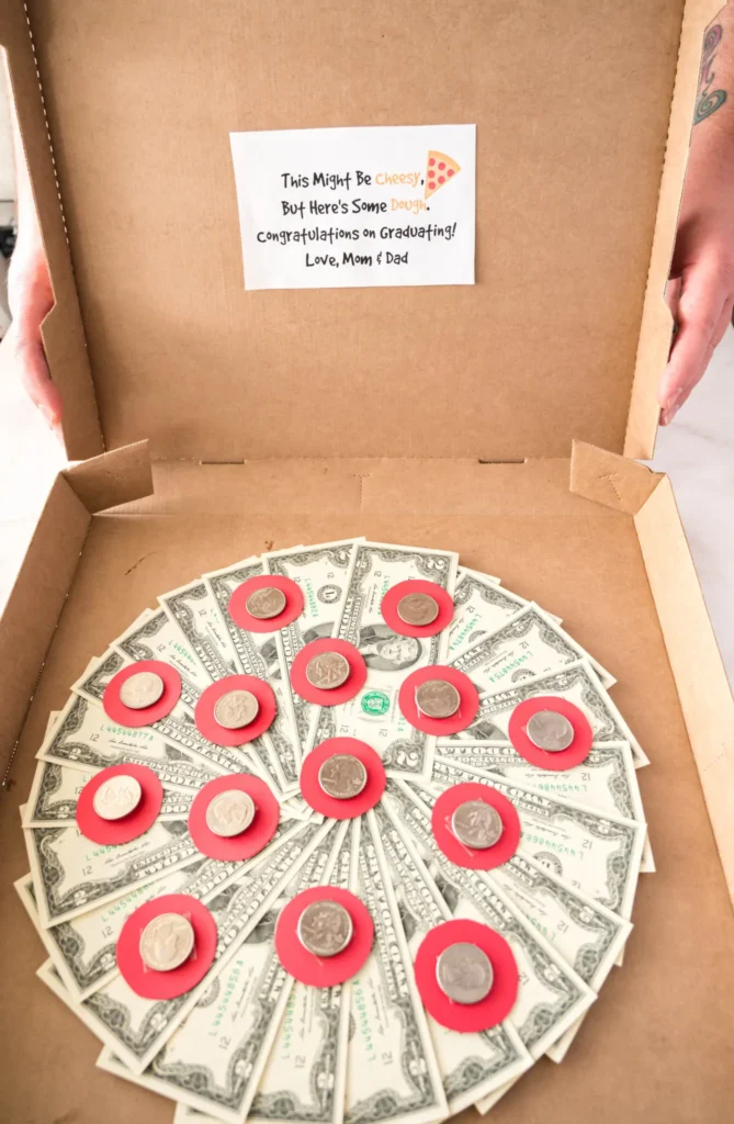 Money pizza gift idea.